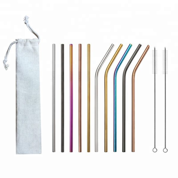 Pailles colorées en metal