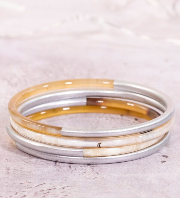 Bracelets corne argenté 03