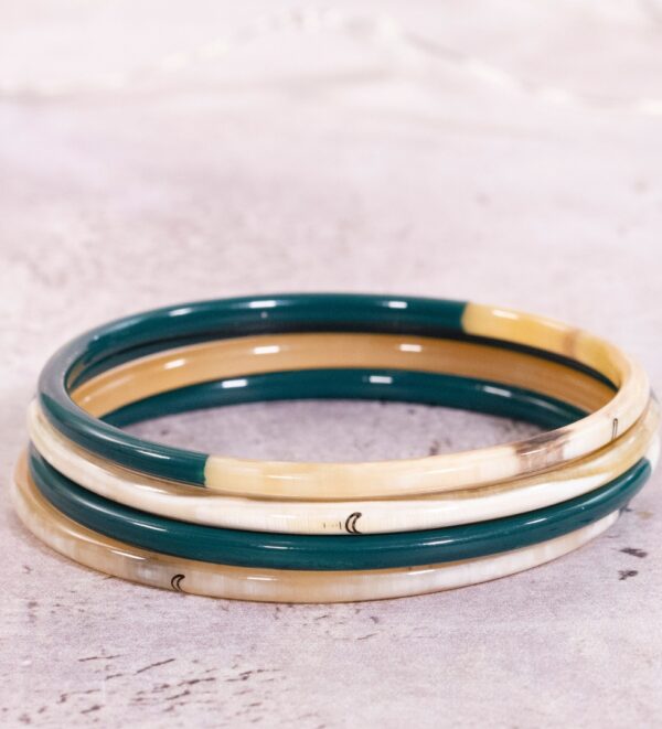 Bracelets corne vert emeraude 12 09