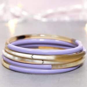 Bracelet corne Violet pastel n°18 - 3mm