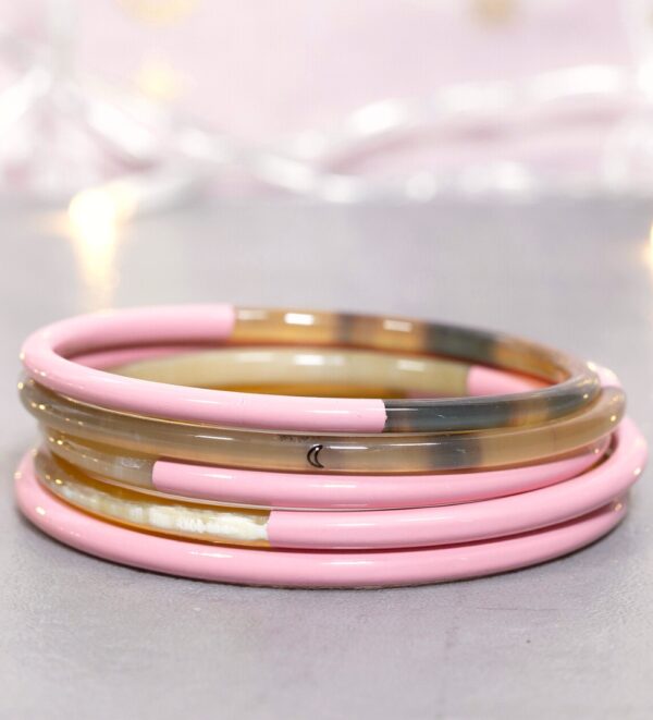 Bracelets corne rose pastel n°21