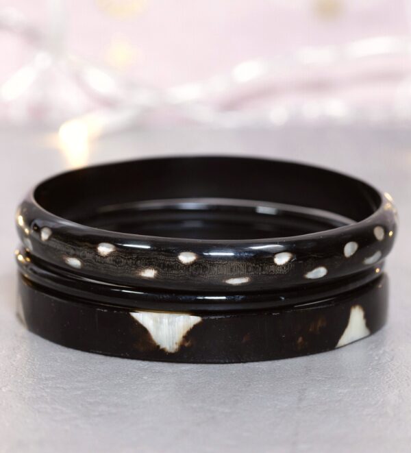 Trio Bracelets corne noirs