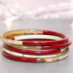Bracelet corne rouge bordeaux n°29 - 3mm