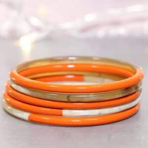 Bracelet corne orange vrai n°28 - 3mm