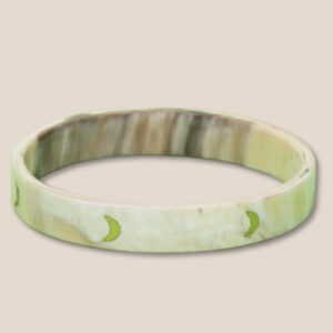 Bracelet corne 10mm lunes argent 03