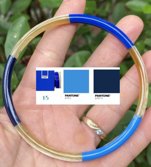 Bracelet corne triorosebleu 5mm