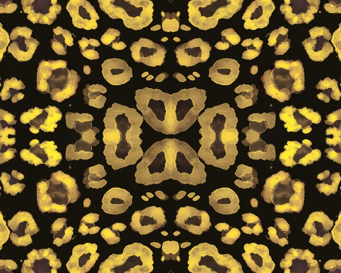 Image d’un motif léopard en jaune et noir, idéal pour des accessoires de mode audacieux et sauvages.