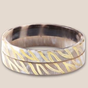 Bracelet corne 10mm zébre or 01