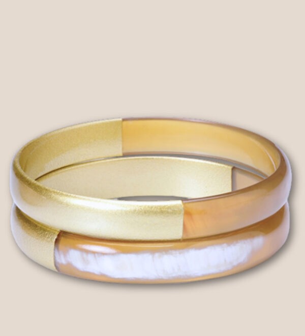 Bracelet corne doré 10mm
