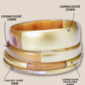 Bracelet 20mm en corne doré 01