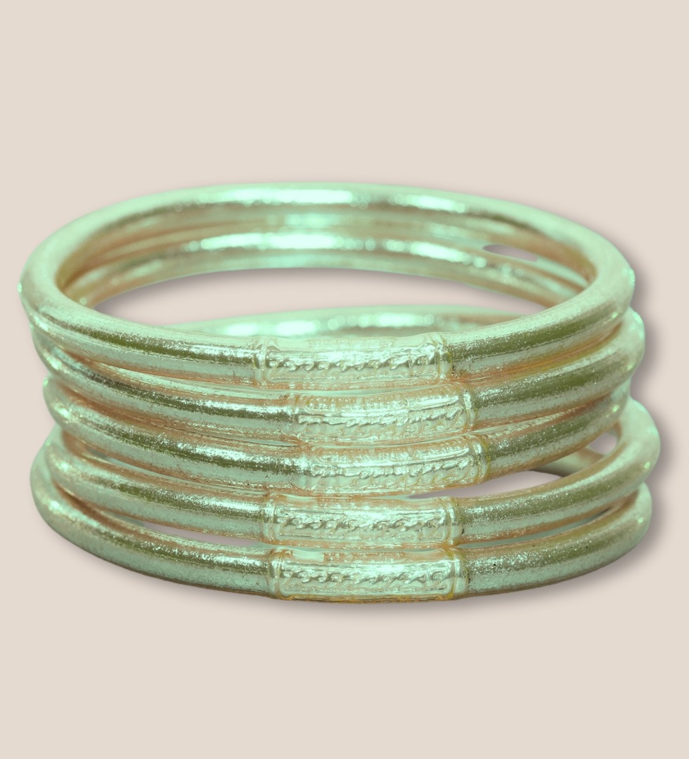 Véritable jonc bouddhiste vert pastel