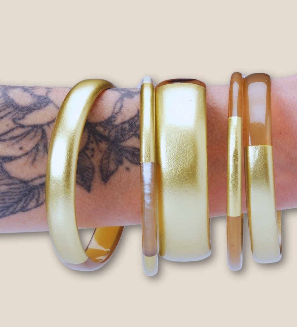 Bracelets corne doré