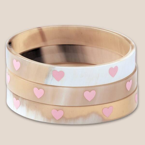 bracelet coeur rose pastel