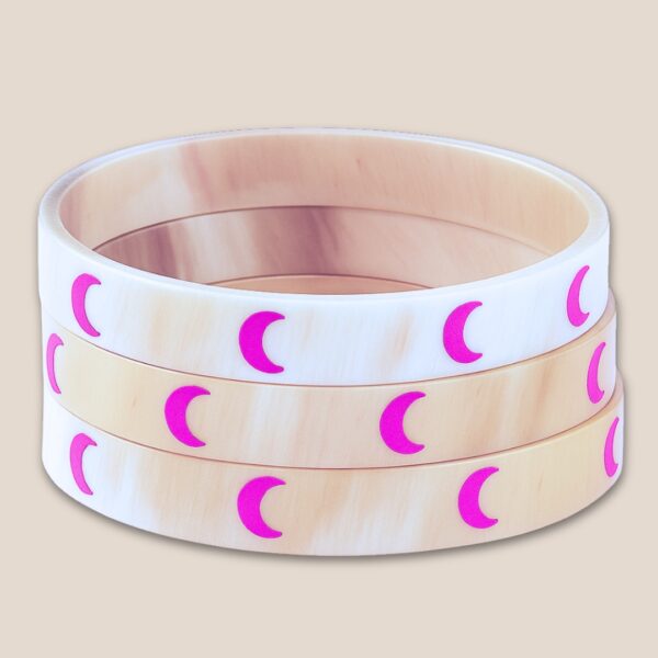 bracelet lunes rose vif