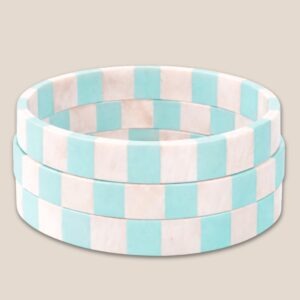 Bracelet corne 10mm rayure VERT 17