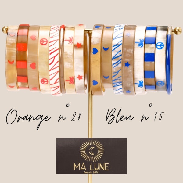 joncs corne orange bleu
