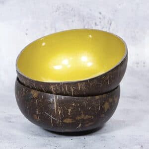 Bol noix de coco laqué or