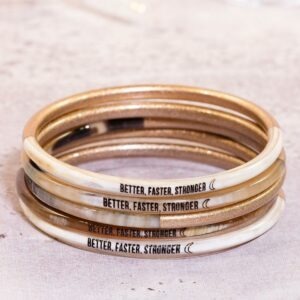 Bracelets semainier à message "Better, faster, stronger"- 3 mm Doré