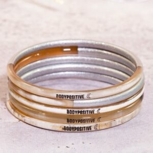 Bracelets semainier à message "BodyPositive"- 3 mm argenté