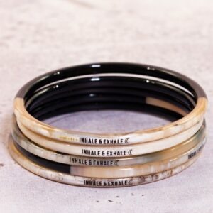 Bracelets semainier à message "Inhale & Exhale"- 3 mm noirmessage
