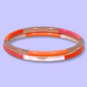Bracelet corne 3 lignes orange 5mm
