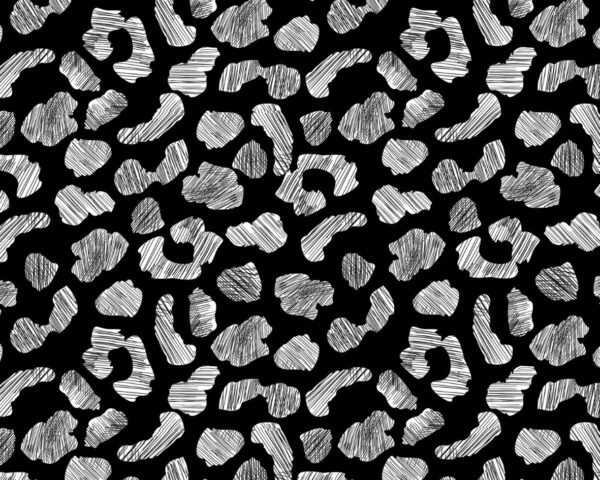 Image d’un motif léopard stylisé en noir et blanc, parfait pour des accessoires tendance.