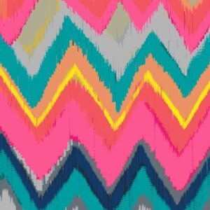 Image d’un motif aztèque multicolore vibrant, idéal pour des accessoires de mode tendance.