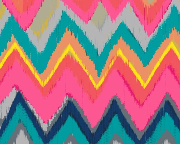 Image d’un motif aztèque multicolore vibrant, idéal pour des accessoires de mode tendance.