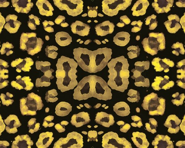 Image d’un motif léopard en jaune et noir, idéal pour des accessoires de mode audacieux et sauvages.