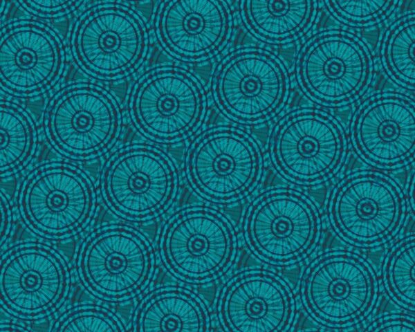 Image d’un motif circulaire en turquoise, idéal pour des accessoires de mode modernes et vibrants.