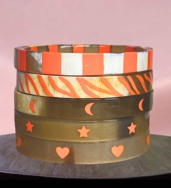 Bracelets corne motif orange 28