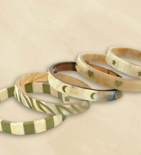 Jonc corne motifs kaki 25