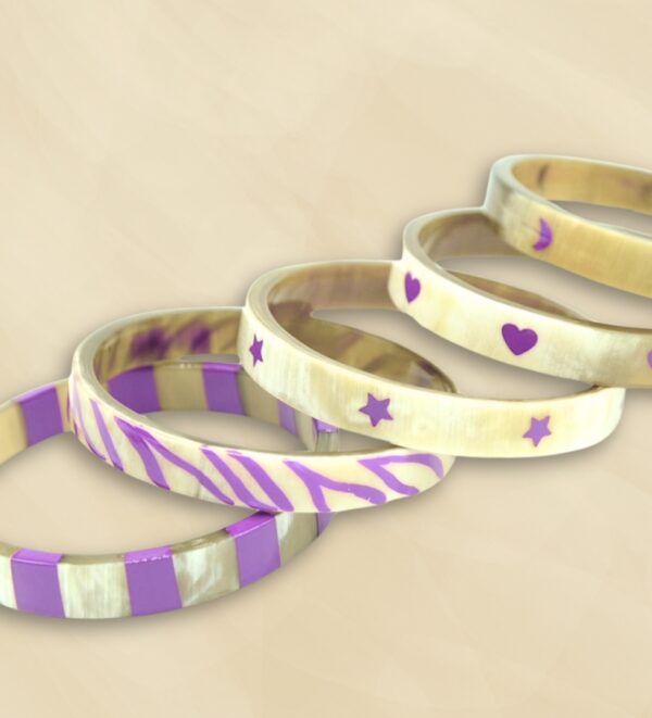 Jonc corne motifs violet 337