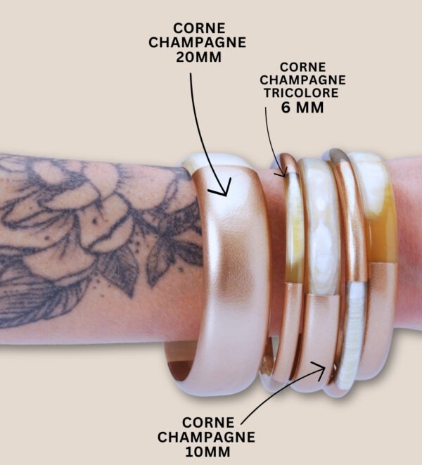 Bracelets corne champagne