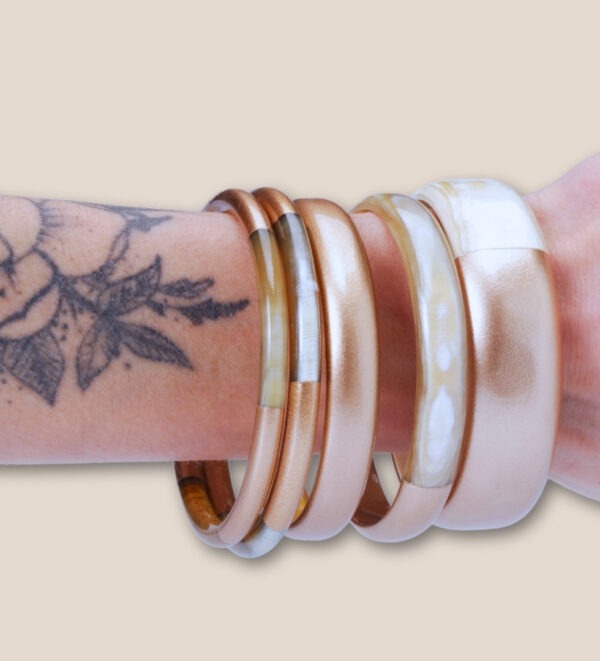 Bracelets en corne champagne