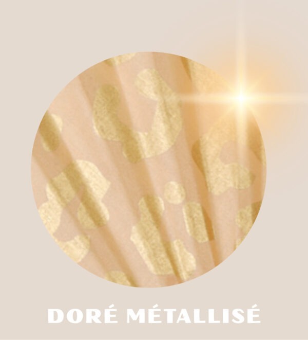 Petit eventail 40 leopard beige doré