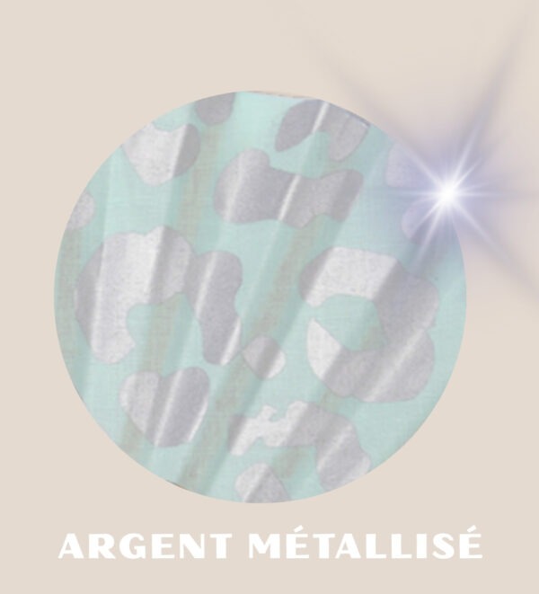 Petit eventail leo 45 vert pastel argent