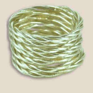 Jonc bouddhiste twist fin vert pastel- TAILLE M 62mm