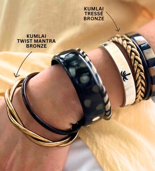 jonc bouddhiste twist mantra bronze