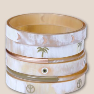 Bracelet corne 10mm PALMIER Pure Kaki 25