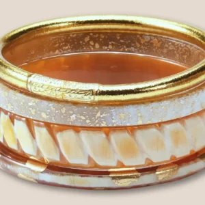 Bracelet corne blanc grave