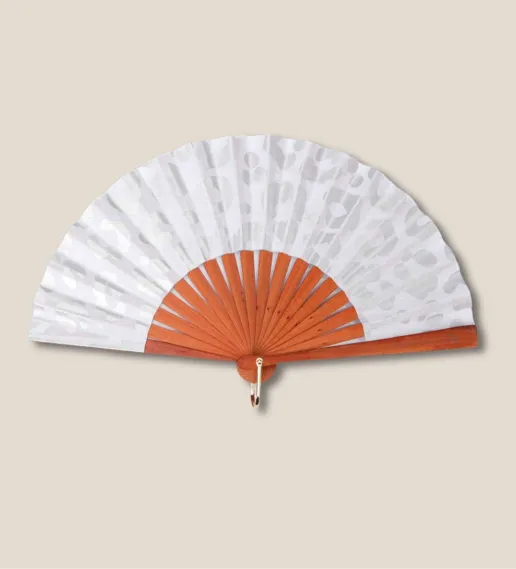 Eventail MINI 45 leo blanc argent