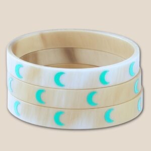 Bracelet corne 10mm lune Vert 17