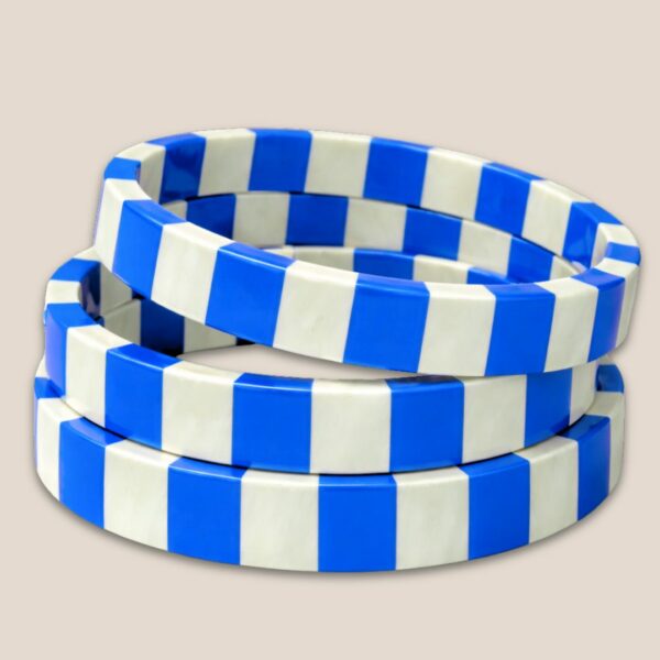 bracelet corne rayure BLEU 15