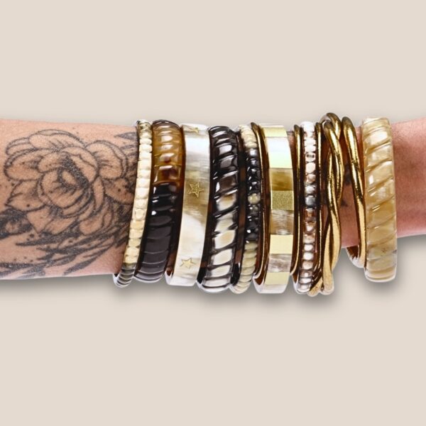 Bracelet corne noir grave 12mm – Image 2