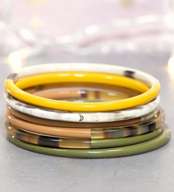 Bracelet corne pure kaki n°25 - 3mm – Image 3