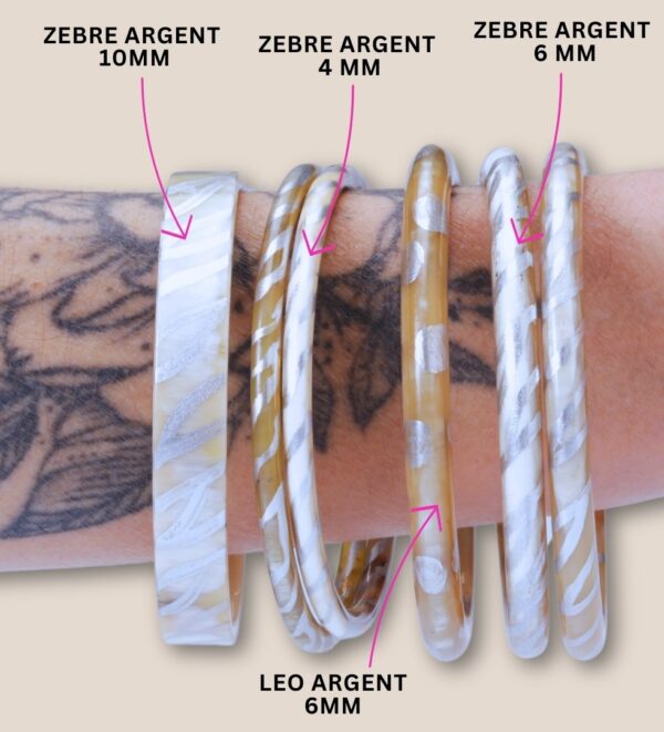 Bracelet corne 4mm LEO argent 03 – Image 2