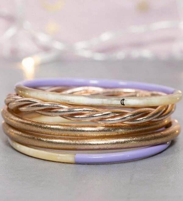 Bracelet corne Violet pastel n°18 - 3mm – Image 3